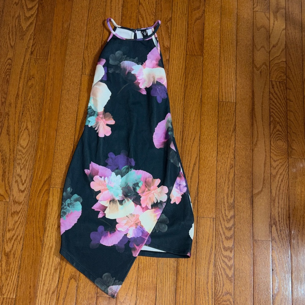 Windsor Black and Pink Floral Halter Top
